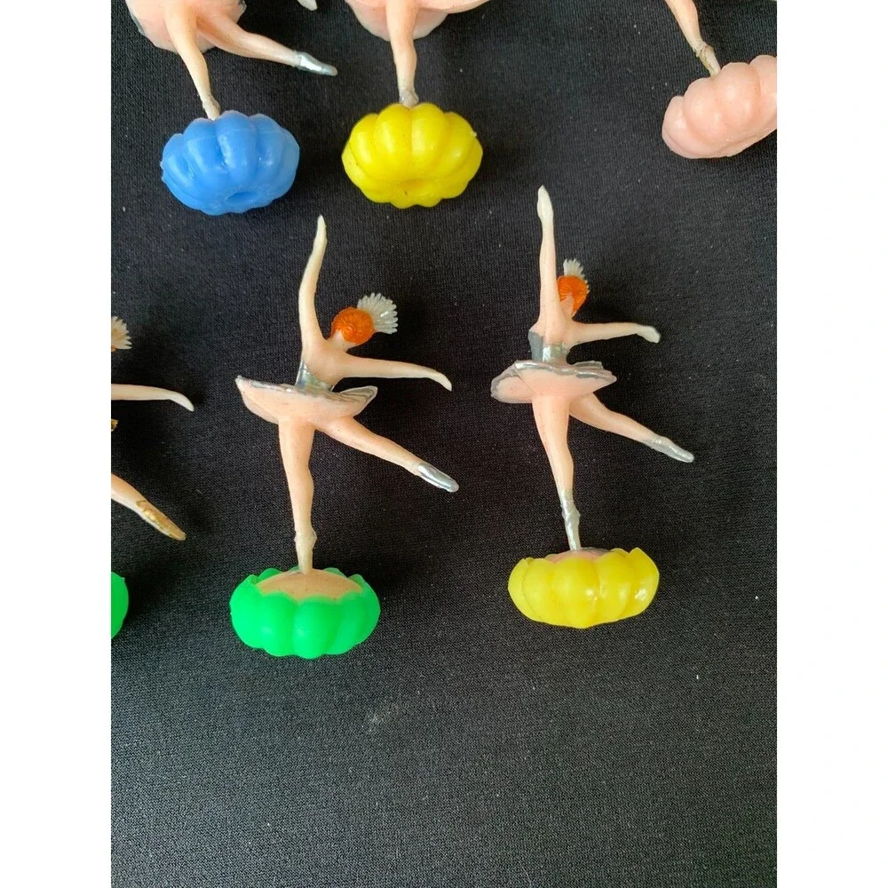 Vintage Ballerina Cake Toppers Dancers Hong Kong 10 Pieces Cupcake 1950s